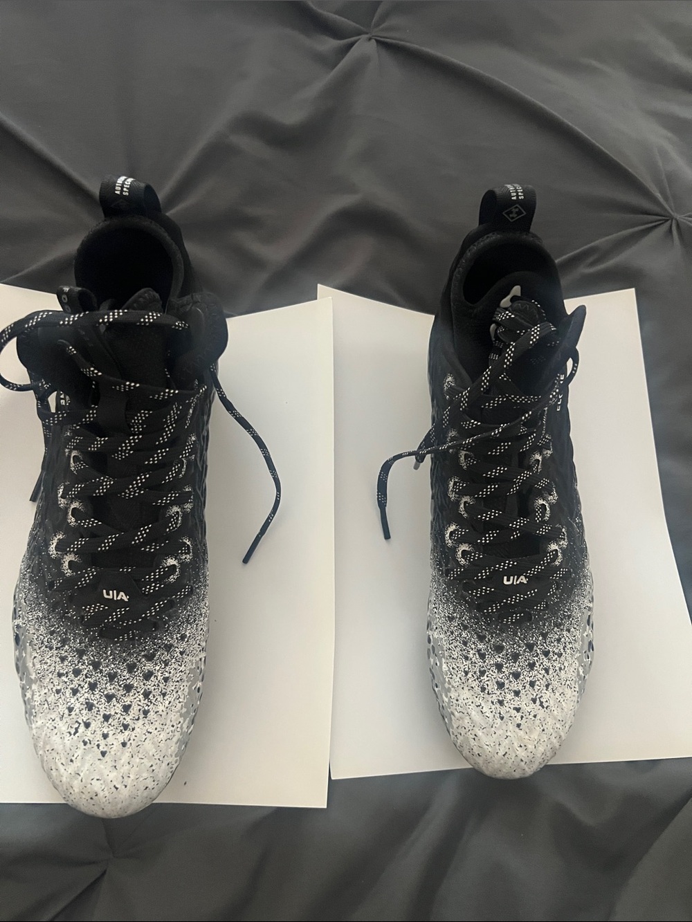 Under Armour Black and White Gradient Football Cleats